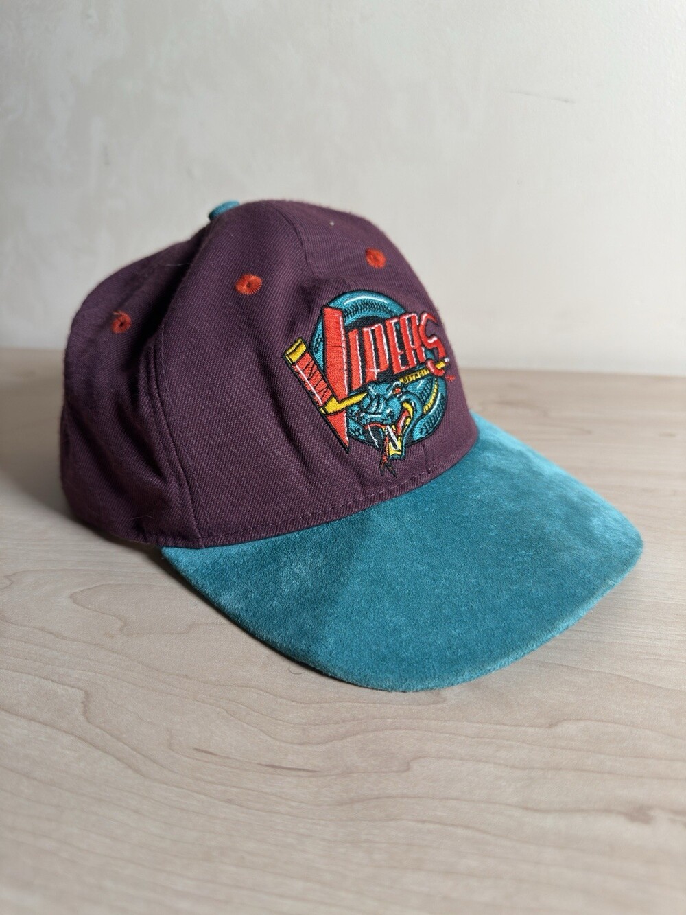 Vintage Extremely RARE Detroit Vipers IHL Wool Snapback Hat Hockey